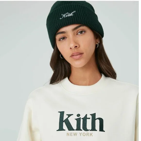 NWOT KITH women’s script Mia beanie color stadium - Picture 1 of 5